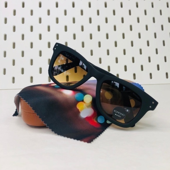 KOMONO sunglasses Allen Black Rubber NEW wayfarer - Picture 4 of 9